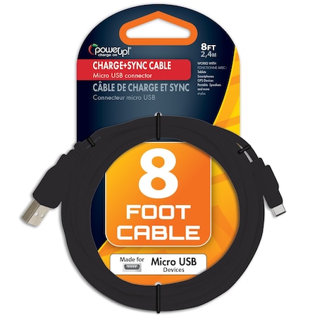 Power Up! USB Cable - 8ft Braided - Micro USB - Carded 191-05951